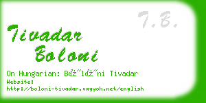 tivadar boloni business card